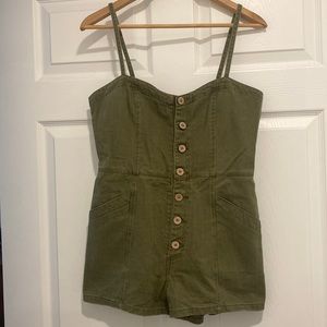 Army green romper